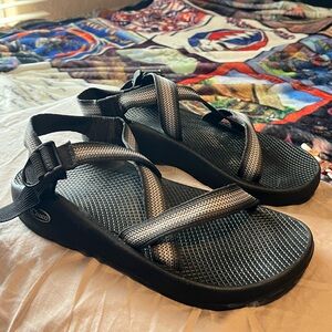 Chaco Black and Silver Strapped Sandals